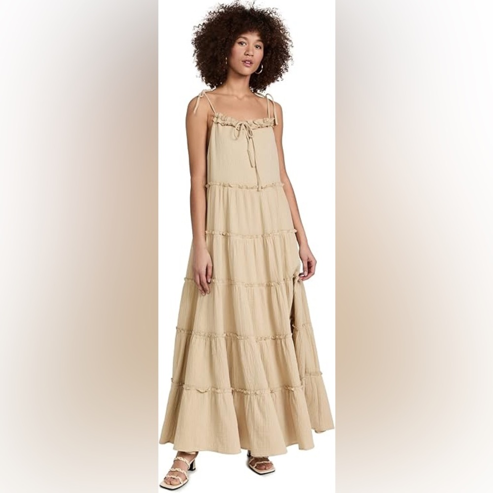 Charlie Holiday Tan Maxi Dress Beautiful!